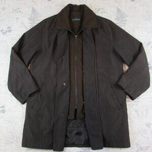 EUC Lauren Ralph Lauren Edgar Rain Over Coat Removable Liner Wool Blend Mens 38S